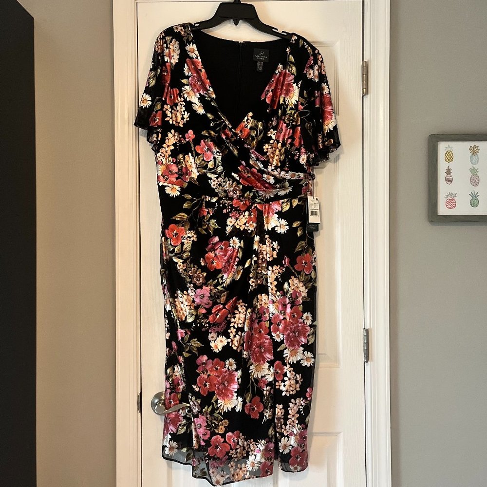 NWT Plus Womens Foiled Midi Sheath Dress - 18W